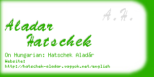 aladar hatschek business card